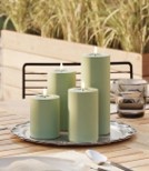 Sage green pillar candles